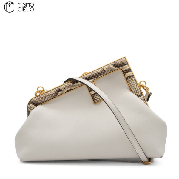 Porchette Fendi First Lamb and Python White Shoulder Bag