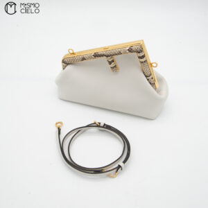 Porchette Fendi First Lamb and Python White Shoulder Bag