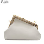 Porchette Fendi First Lamb and Python White Shoulder Bag
