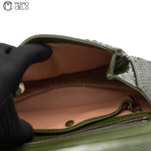 Bamboo Python Nouveau Fringe Shoulder Bag In Green