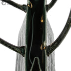 GUCCI Olive Green Crocodile Handbag with Strap ^