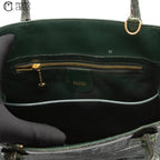 GUCCI Olive Green Crocodile Handbag with Strap ^