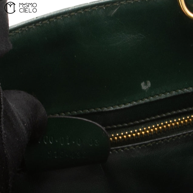 GUCCI Olive Green Crocodile Handbag with Strap ^