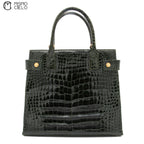 GUCCI Olive Green Crocodile Handbag with Strap ^