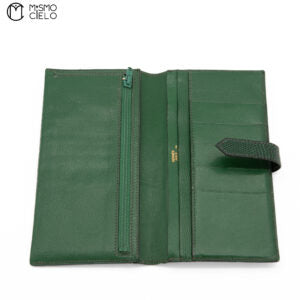 Green and Gold Lizard Bearn Long Wallet