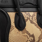 CELINE Cream and Python skin Mini Luggage Handbag
