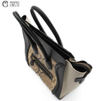 CELINE Cream and Python skin Mini Luggage Handbag