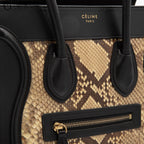 CELINE Cream and Python skin Mini Luggage Handbag
