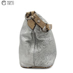 MIU MIU Silver Archive Python Trim Tote Bag