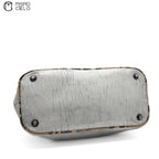 MIU MIU Silver Archive Python Trim Tote Bag