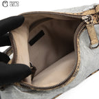 MIU MIU Silver Archive Python Trim Tote Bag