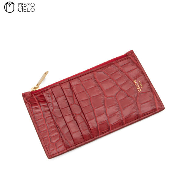Red Crocodile Skin Card Holder