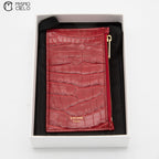 Red Crocodile Skin Card Holder