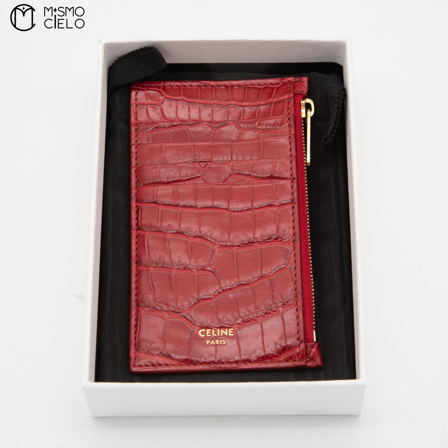 Red Crocodile Skin Card Holder