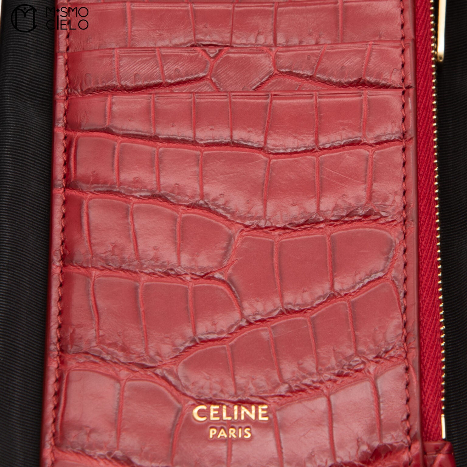 Red Crocodile Skin Card Holder