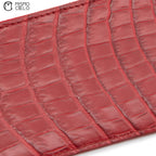 Red Crocodile Skin Card Holder