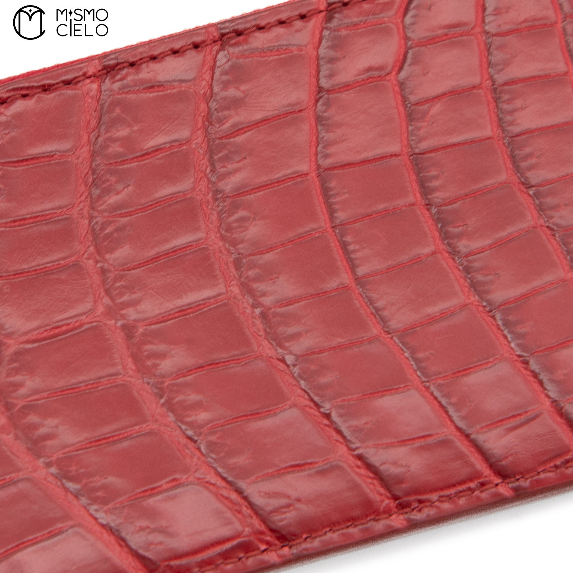 Red Crocodile Skin Card Holder