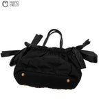 Nylon Python Print Leather Trim Tote bag