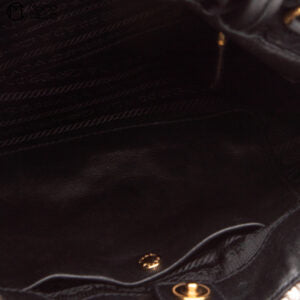 Nylon Python Print Leather Trim Tote bag