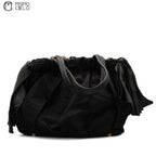 Nylon Python Print Leather Trim Tote bag