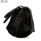 Nylon Python Print Leather Trim Tote bag