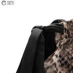 Nylon Python Print Leather Trim Tote bag