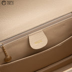 GUCCI Cream Vintage Bamboo Handbag