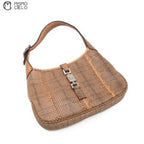 Brown Jackie Python One Shoulder Bag