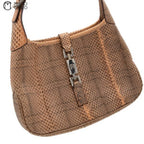 Brown Jackie Python One Shoulder Bag