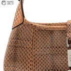Brown Jackie Python One Shoulder Bag