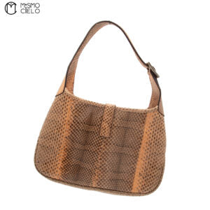 Brown Jackie Python One Shoulder Bag