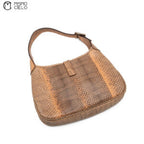 Brown Jackie Python One Shoulder Bag