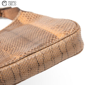 Brown Jackie Python One Shoulder Bag