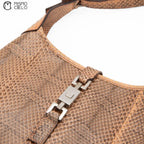 Brown Jackie Python One Shoulder Bag