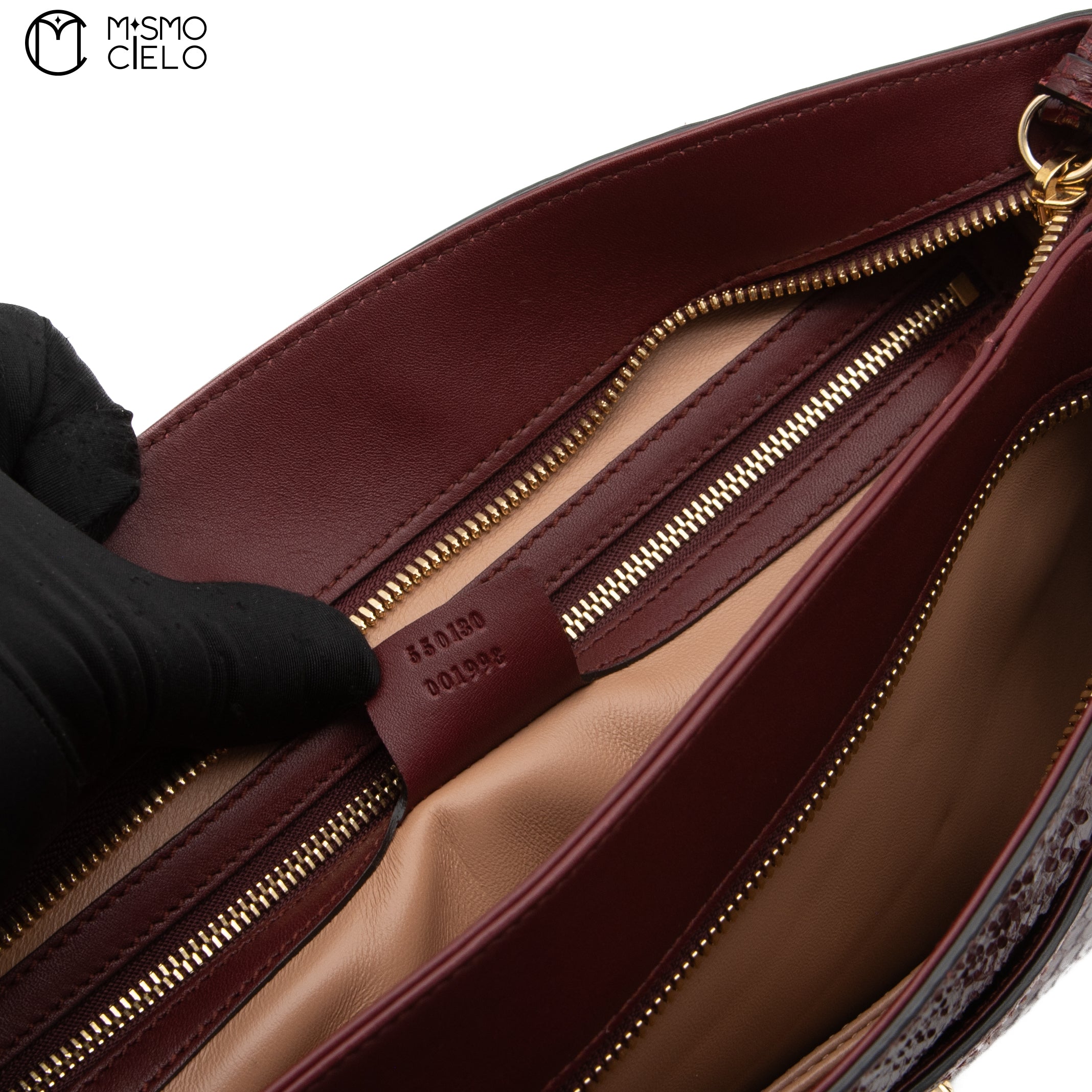 GUCCI Burgundy Python Ally Marmont Handbag