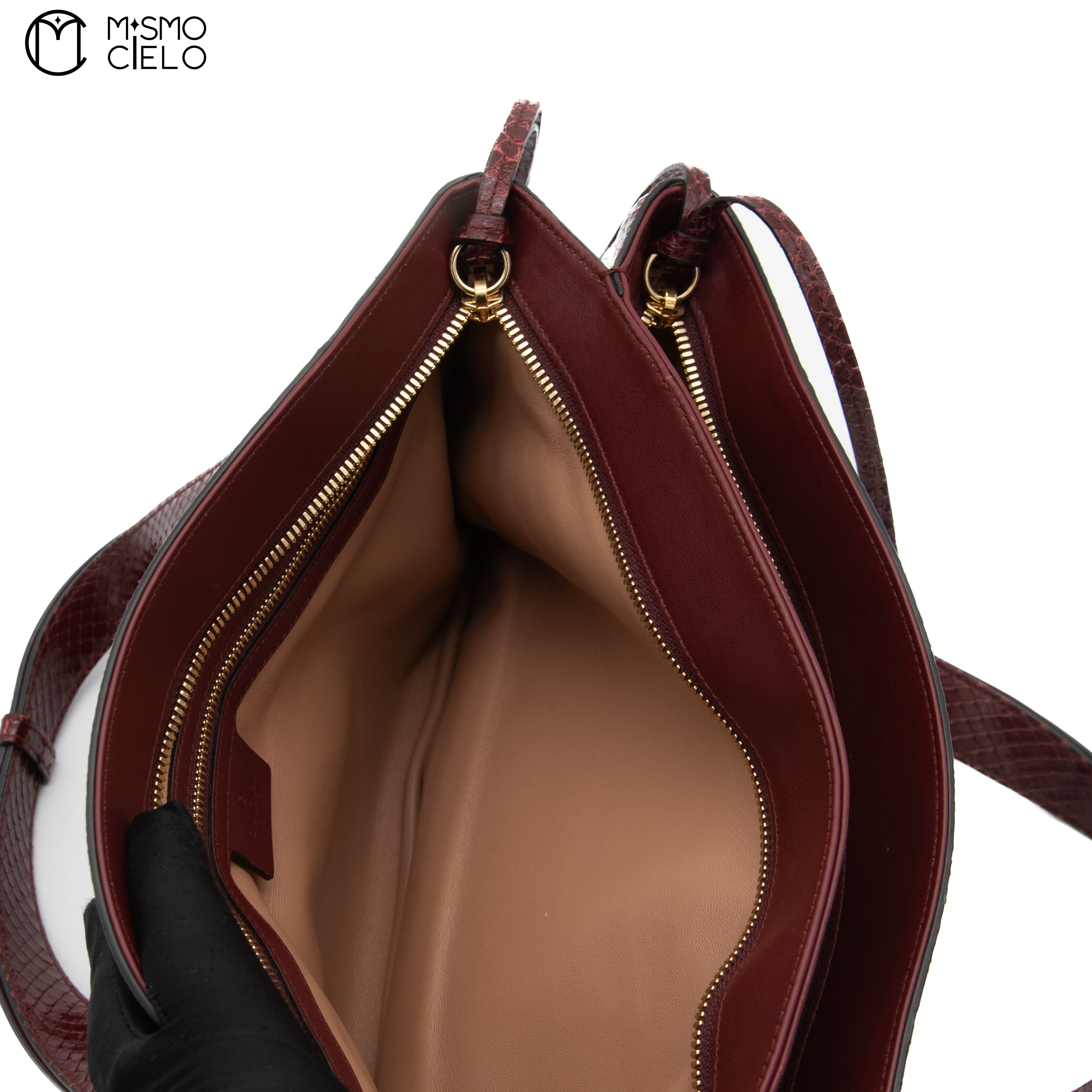 GUCCI Burgundy Python Ally Marmont Handbag