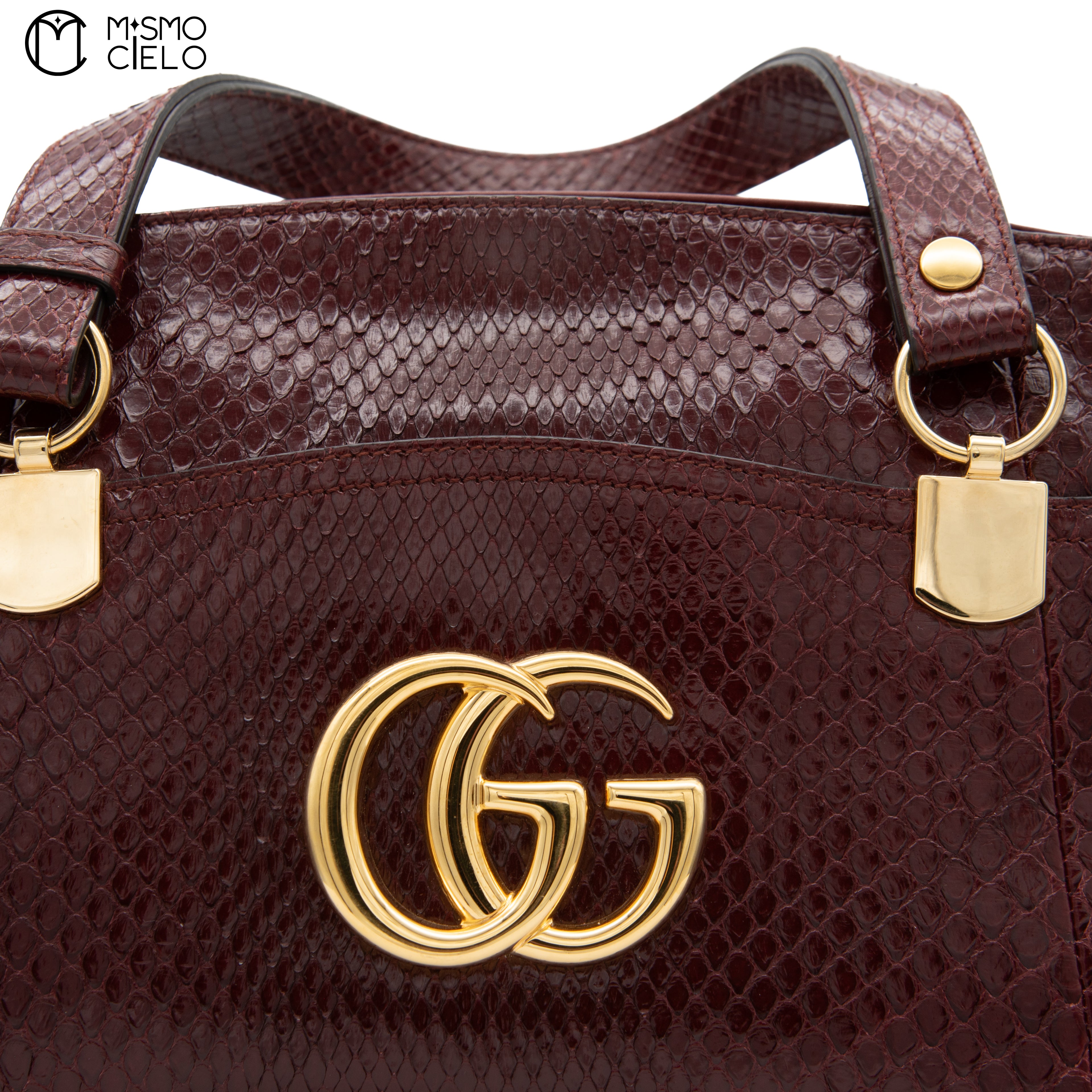 GUCCI Burgundy Python Ally Marmont Handbag
