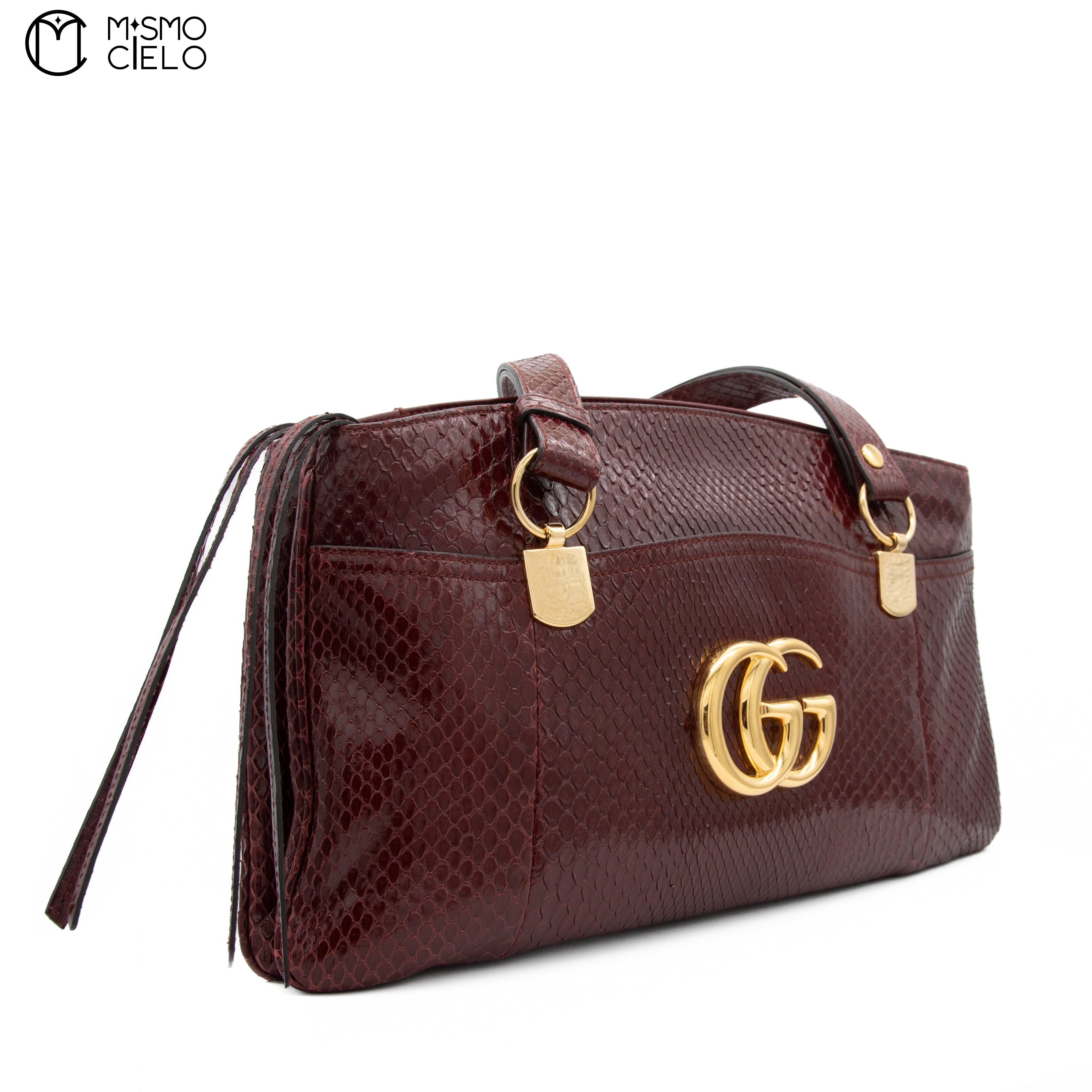 GUCCI Burgundy Python Ally Marmont Handbag