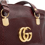 GUCCI Burgundy Python Ally Marmont Handbag