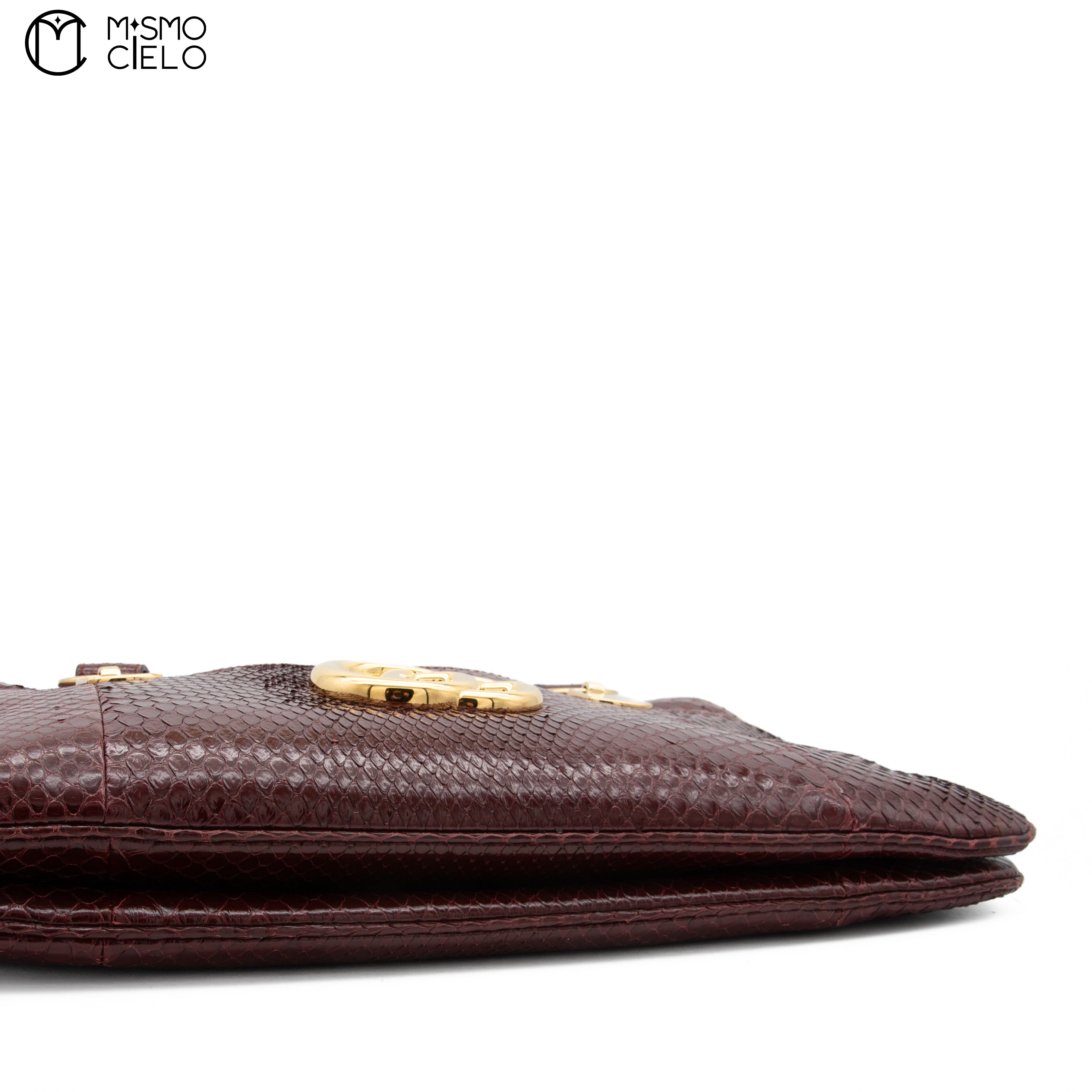 GUCCI Burgundy Python Ally Marmont Handbag