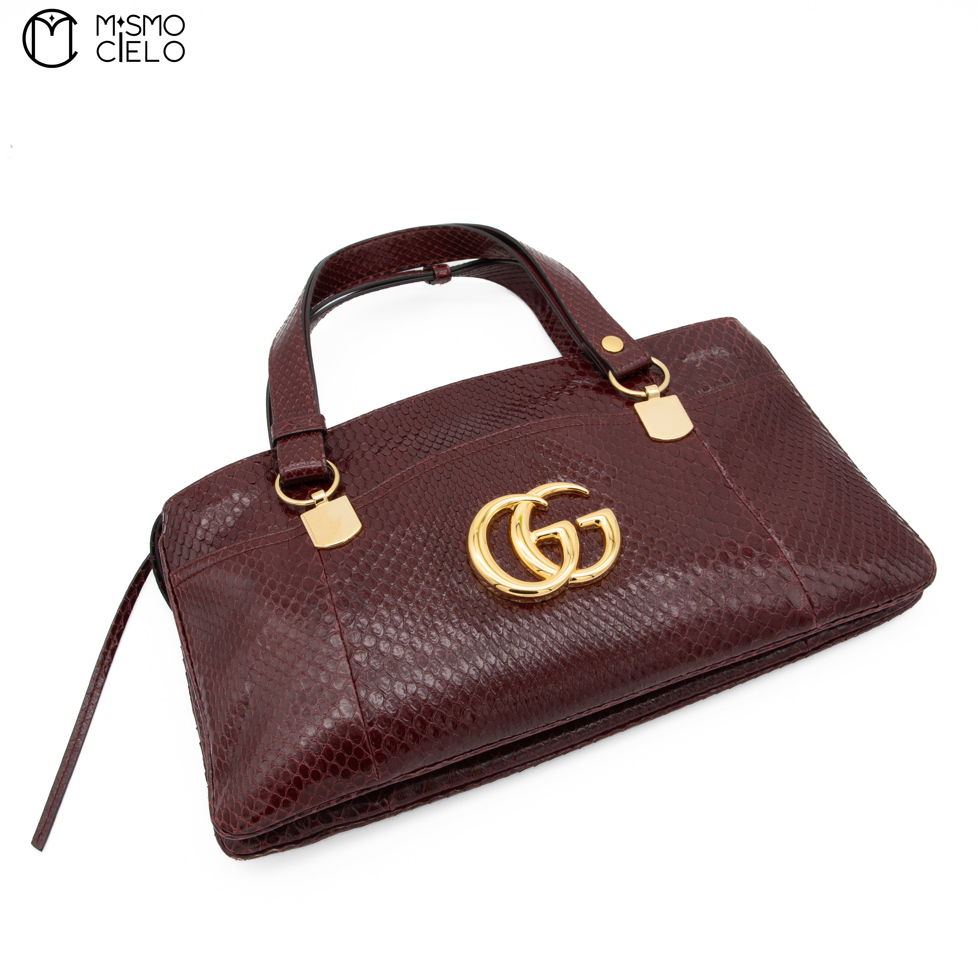 GUCCI Burgundy Python Ally Marmont Handbag