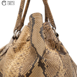 Brown Python Tote Bag