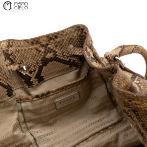 Brown Python Tote Bag