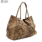 Brown Python Tote Bag