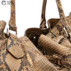 Brown Python Tote Bag