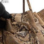 Brown Python Tote Bag