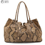 Brown Python Tote Bag