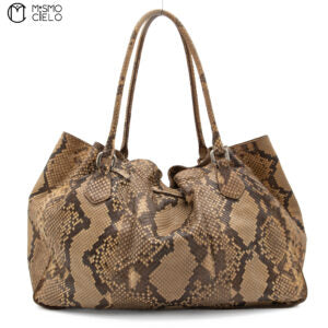 Brown Python Tote Bag