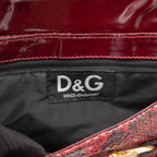 DOLCE & GABBANA Burgundy Python and Gold Handbag
