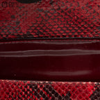 DOLCE & GABBANA Burgundy Python and Gold Handbag